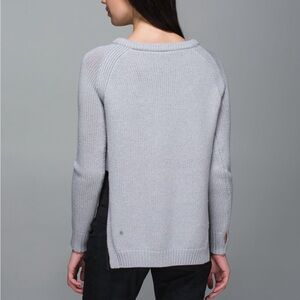 Lululemon Yin To You Sweater Gray Side Slit Merino Gray Women's Sweater Size 2